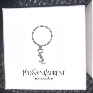 YSL Silver charm ring with box